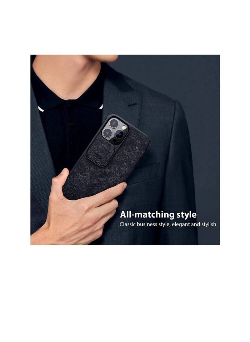 Nillkin iPhone 14 Pro Max Wallet Case with Card Holder & Slide Camera Cover PU Leather Flip Case Durable Shockproof Cover for iPhone 14 Pro Max Phone Case 6.7 Inch Blue - Image 2