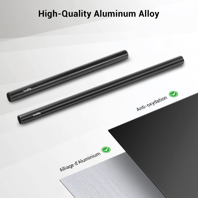 SmallRig 15mm Rods Pack, 15mm Tube with M12 Thread Rod Cap Connectors, Aluminum Alloy Rods Combination for Camera Rig Matte Box Follow Focus 15mm Rod System - 1659 - Image 5