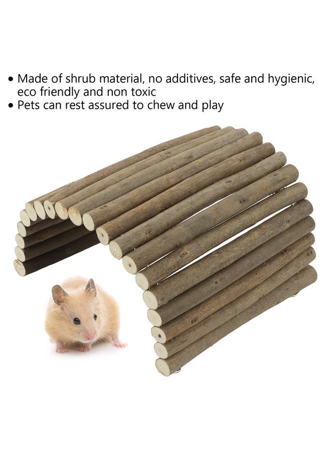 Tnfeeon Tnfeeon Wooden Hamster Bridge,Shrub Rodents Chewing Climbing Tunnel Small Animal Bendy Bridge Ramp Hut Hideout for Guinea Pigs Hedgehogs Chinchillas and Other Rodents - Image 3