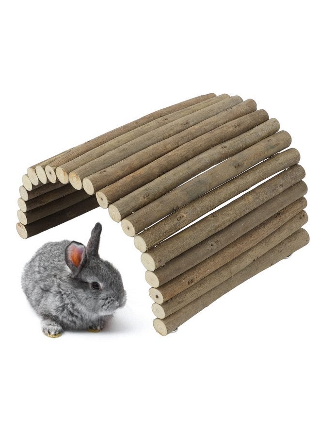 Tnfeeon Tnfeeon Wooden Hamster Bridge,Shrub Rodents Chewing Climbing Tunnel Small Animal Bendy Bridge Ramp Hut Hideout for Guinea Pigs Hedgehogs Chinchillas and Other Rodents - Image 1