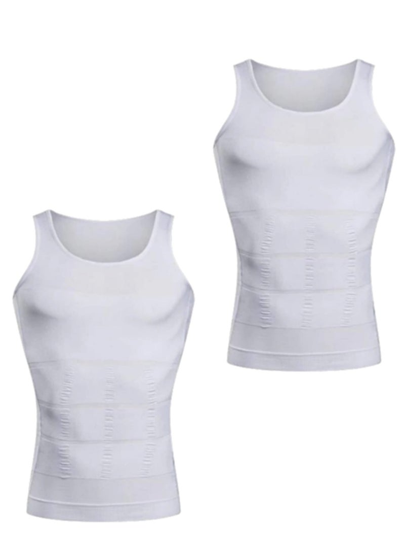 Generic - Set of 2 Pieces of Elastic Compression Garments to Tighten and Tone the Abdomen and Back Area, White Color - Image 1