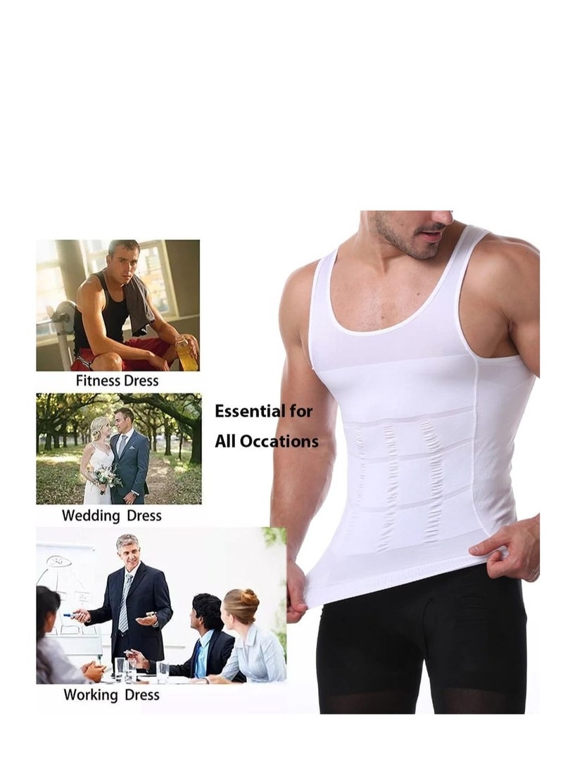 Generic - Set of 2 Pieces of Elastic Compression Garments to Tighten and Tone the Abdomen and Back Area, White Color - Image 1
