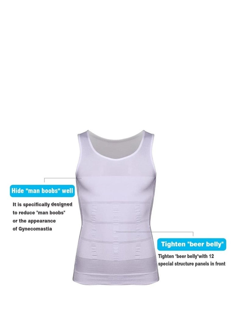 Generic - Set of 2 Pieces of Elastic Compression Garments to Tighten and Tone the Abdomen and Back Area, White Color - Image 1