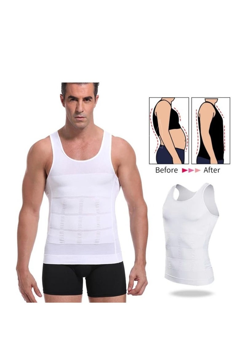 Generic - Set of 2 Pieces of Elastic Compression Garments to Tighten and Tone the Abdomen and Back Area, White Color - Image 1