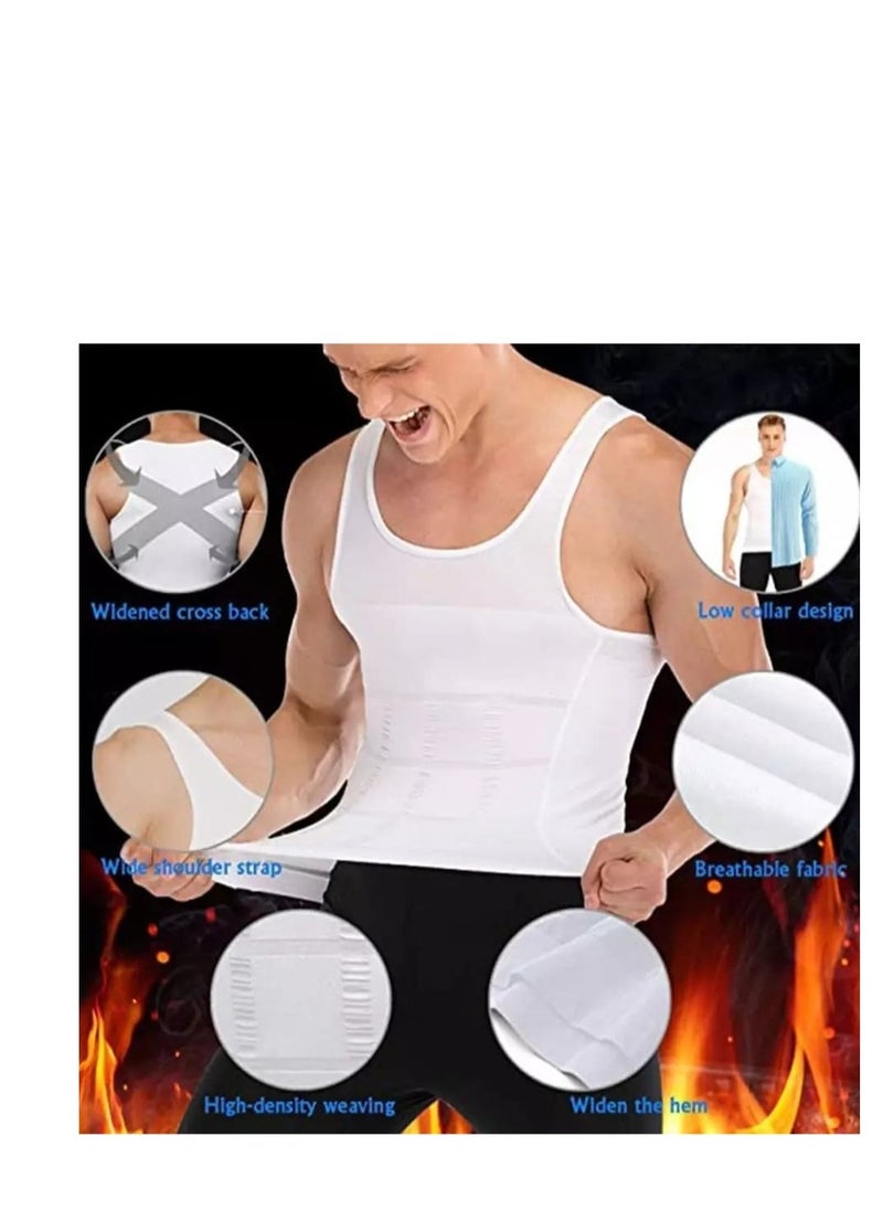 Generic - Set of 2 Pieces of Elastic Compression Garments to Tighten and Tone the Abdomen and Back Area, White Color - Image 1