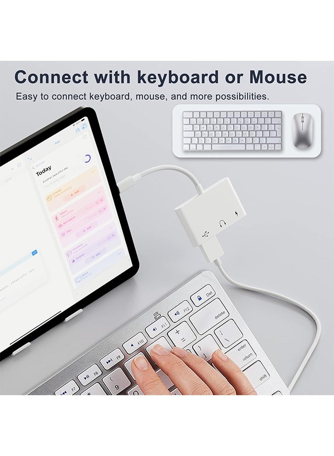 إم إكس إن مُعدّل سماعات الرأس USB C 3 في 1 - مُعدّل متعدد الوظائف من نوع USB C إلى USB 3.0 + مقبس سماعات رأس 3.5 مم + منفذ شحن سريع PD، دوغل من نوع C متعدد المنافذ لجهاز الكمبيوتر المحمول أو الجهاز اللوحي أو الهاتف الذكي (بيت) - Image 3