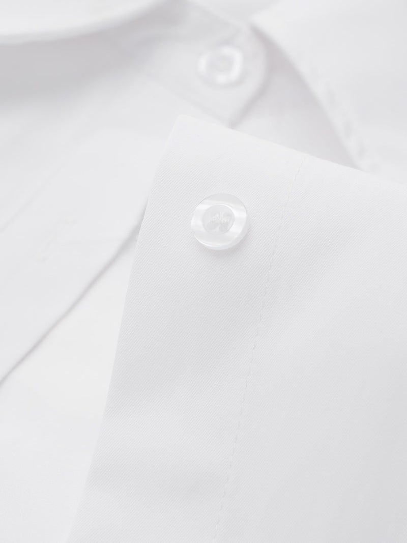 SUNNOW Women's Long Sleeve Button Down Shirt, Front Tie Blouse with Back Folds, Casual & Office Wear Tops (US, Alpha, Medium, Regular, Regular, White) - Image 5