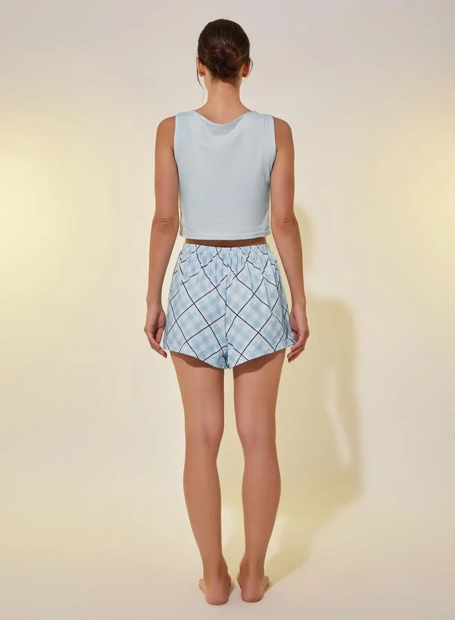 Take Two Take Two Text Print Cropped Cami and Shorts Pyjama Set