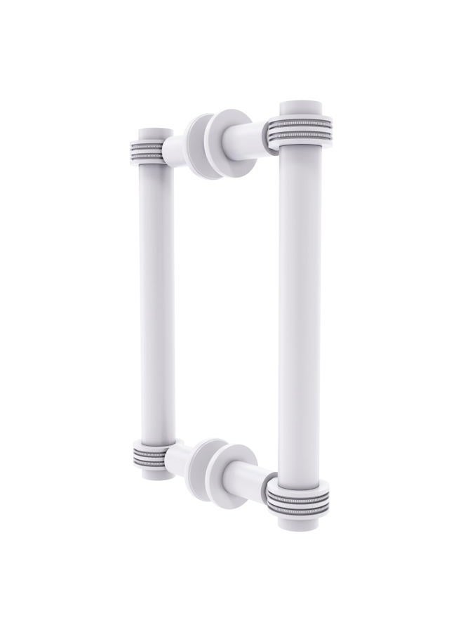 404D-8BB-WHM Contemporary 8 Inch Back Dotted Accent Shower Door Pull, Matte White