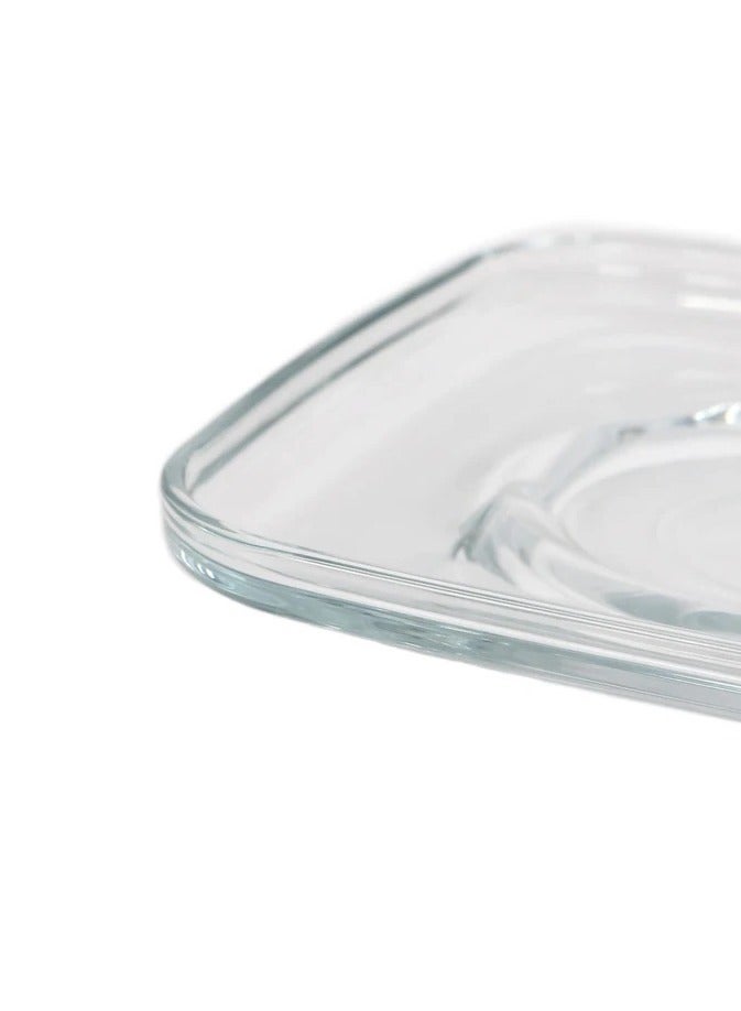 LAV 6 قطع صحن شاي زجاجي مريح، 167 مم - شفاف - Image 2