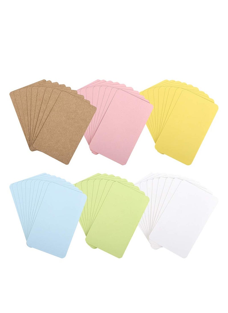 NajmStyle Blank Kraft Paper Card, 600 Pcs Words Message Notes Paper Card, Business Cards Message Card, DIY Gift Card Vocabulary Word Cards, Mini Craft Cardboard Festival Gifts 6 Colors  - Image 1