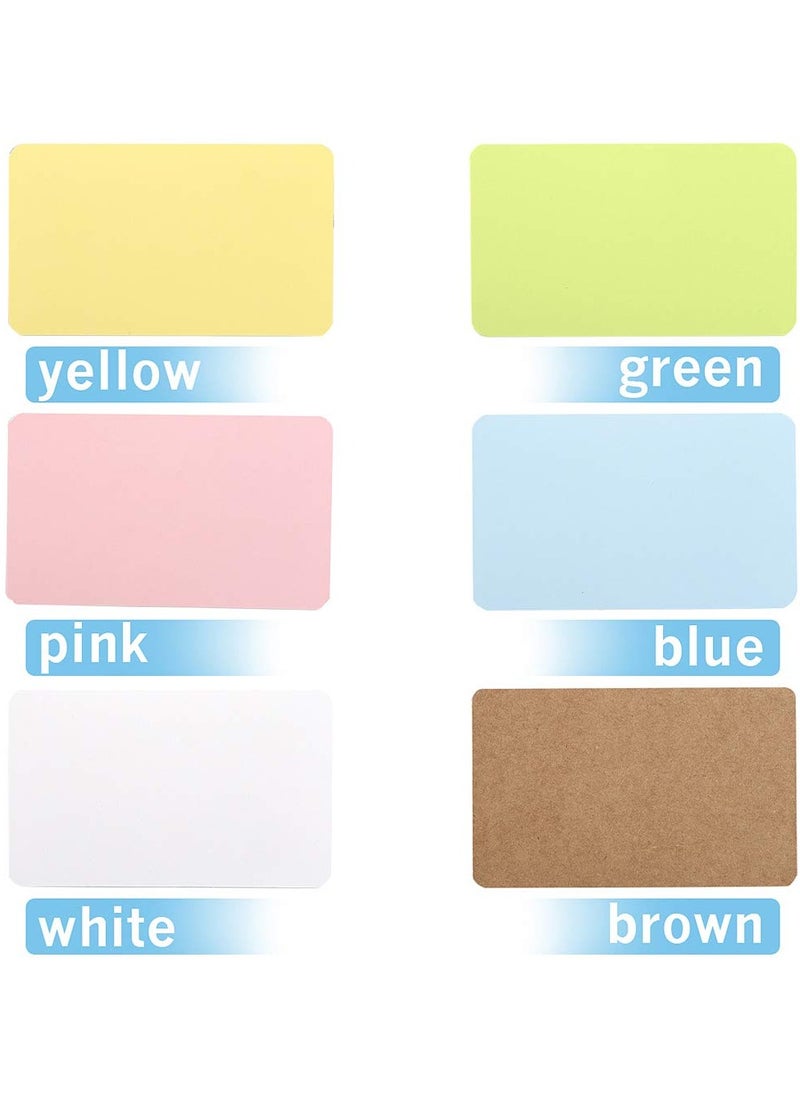 NajmStyle Blank Kraft Paper Card, 600 Pcs Words Message Notes Paper Card, Business Cards Message Card, DIY Gift Card Vocabulary Word Cards, Mini Craft Cardboard Festival Gifts 6 Colors  - Image 2