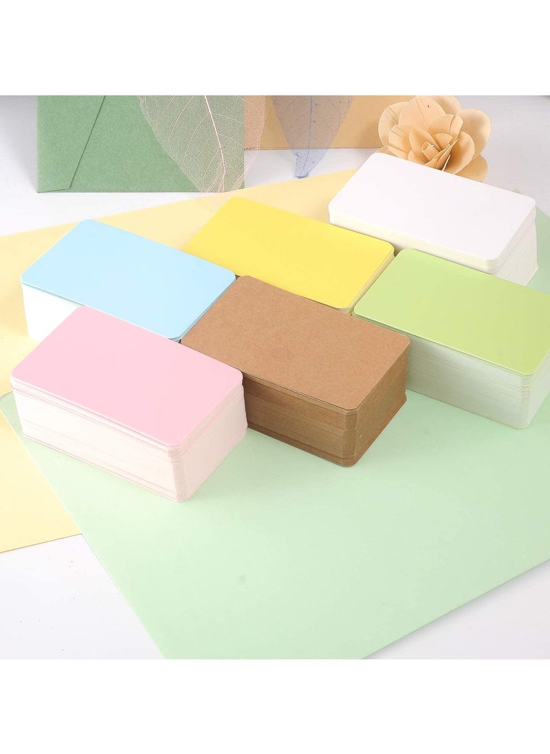 NajmStyle Blank Kraft Paper Card, 600 Pcs Words Message Notes Paper Card, Business Cards Message Card, DIY Gift Card Vocabulary Word Cards, Mini Craft Cardboard Festival Gifts 6 Colors  - Image 3