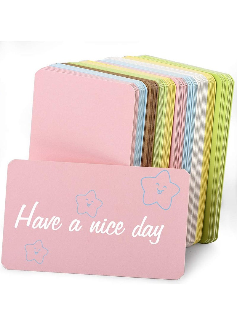 NajmStyle Blank Kraft Paper Card, 600 Pcs Words Message Notes Paper Card, Business Cards Message Card, DIY Gift Card Vocabulary Word Cards, Mini Craft Cardboard Festival Gifts 6 Colors  - Image 4
