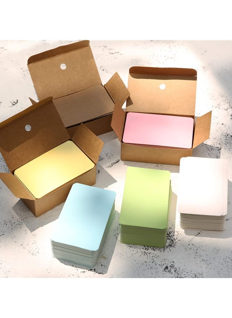 NajmStyle Blank Kraft Paper Card, 600 Pcs Words Message Notes Paper Card, Business Cards Message Card, DIY Gift Card Vocabulary Word Cards, Mini Craft Cardboard Festival Gifts 6 Colors  - Image 5