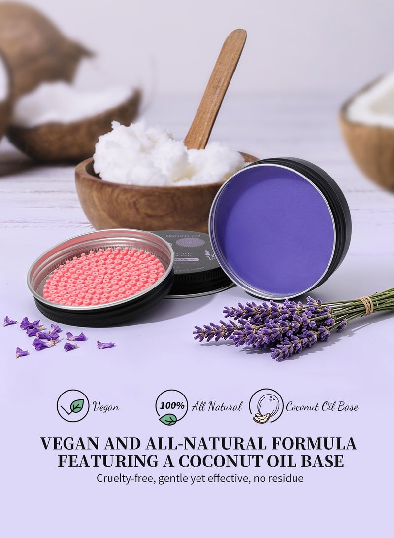 DUcare Lavender Solid Makeup Brush Cleaner with Built-in Cleansing Pad – Deep Cleansing Soap for Brushes, Sponges & Puffs – Travel-Friendly Tin Case - Image 4