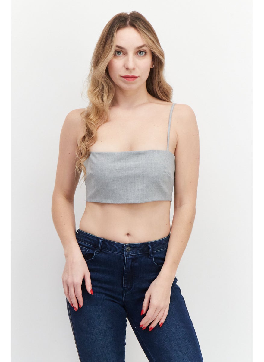 Women Sleeveless Solid Crop Top, Grey - pzsku/Z81A1D5B076607FCB1774Z/45/_/1724351083/4c4ba229-4b87-4700-b96f-0c4fa80d6e96