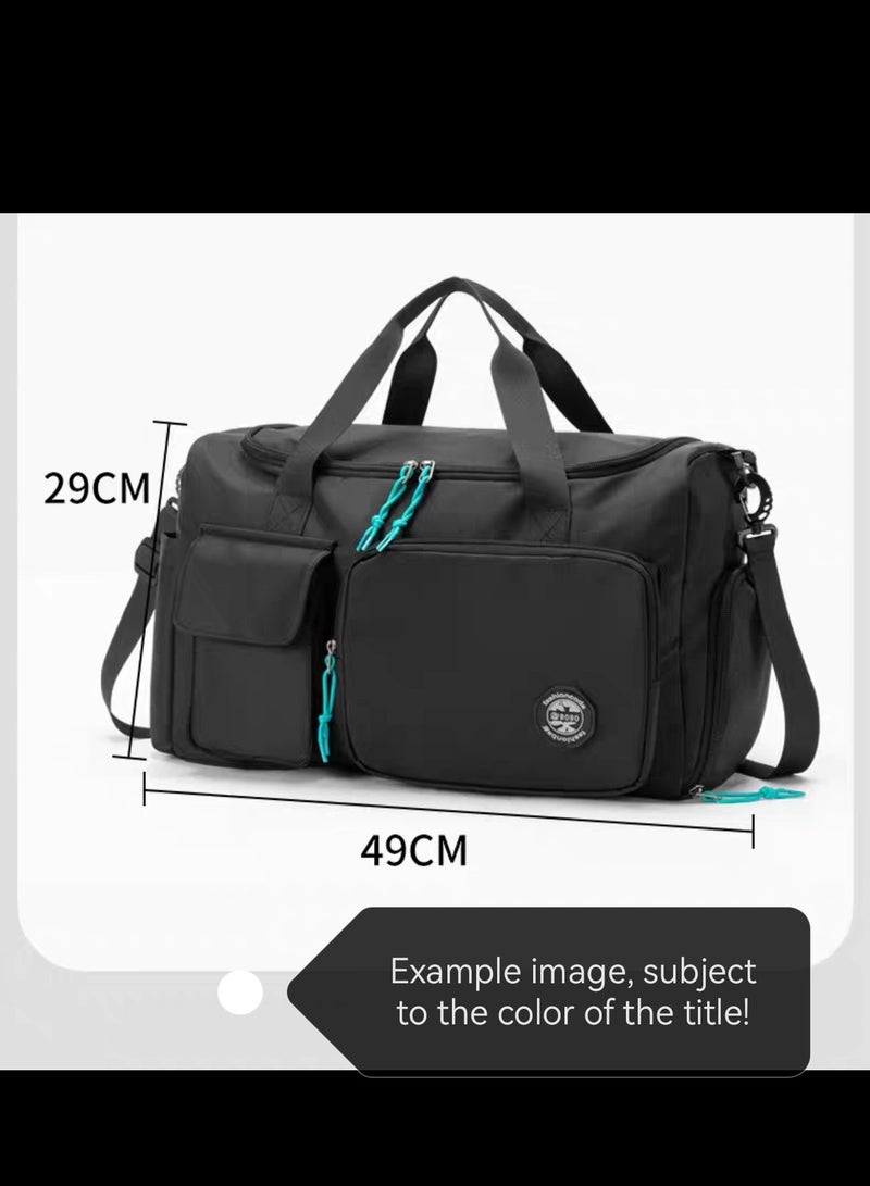 YUKE Navy blue nylon fitness bag, travel storage bag, waterproof bag - Image 2