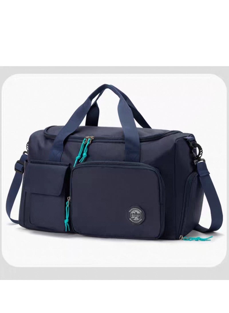 YUKE Navy blue nylon fitness bag, travel storage bag, waterproof bag - Image 1