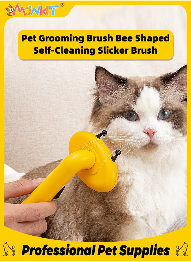 Pet Grooming Brush Bee Design Self-Cleaning Slicker Brush for Removes Tangles and Loose Hair Shedding Massage Brush for Short or Long Haired Cats and Dogs - pzsku/Z81A1F0A214FD0BCD4078Z/45/_/1705744803/52faeb2c-56bc-45e8-b2fa-ed596f5e8c53