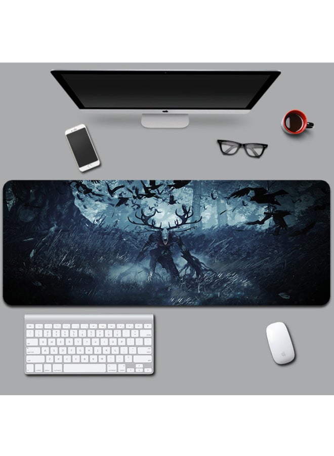 Daifa Reyes Wizard Mirror Magic Large Game Mouse Pad Lock Edge Extended Computer Office Study Desk Pad-Color:800x 300x 4mm Edge Lock-Pattern:The Wizard 30