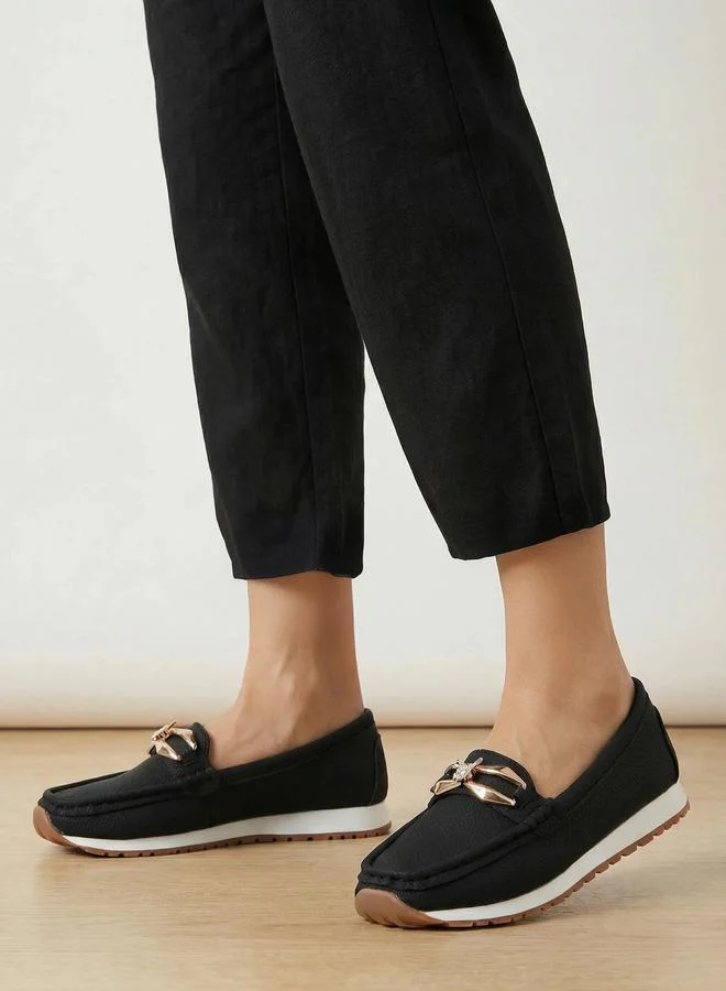Take Two Women's Metal Buckle Detail Loafers
