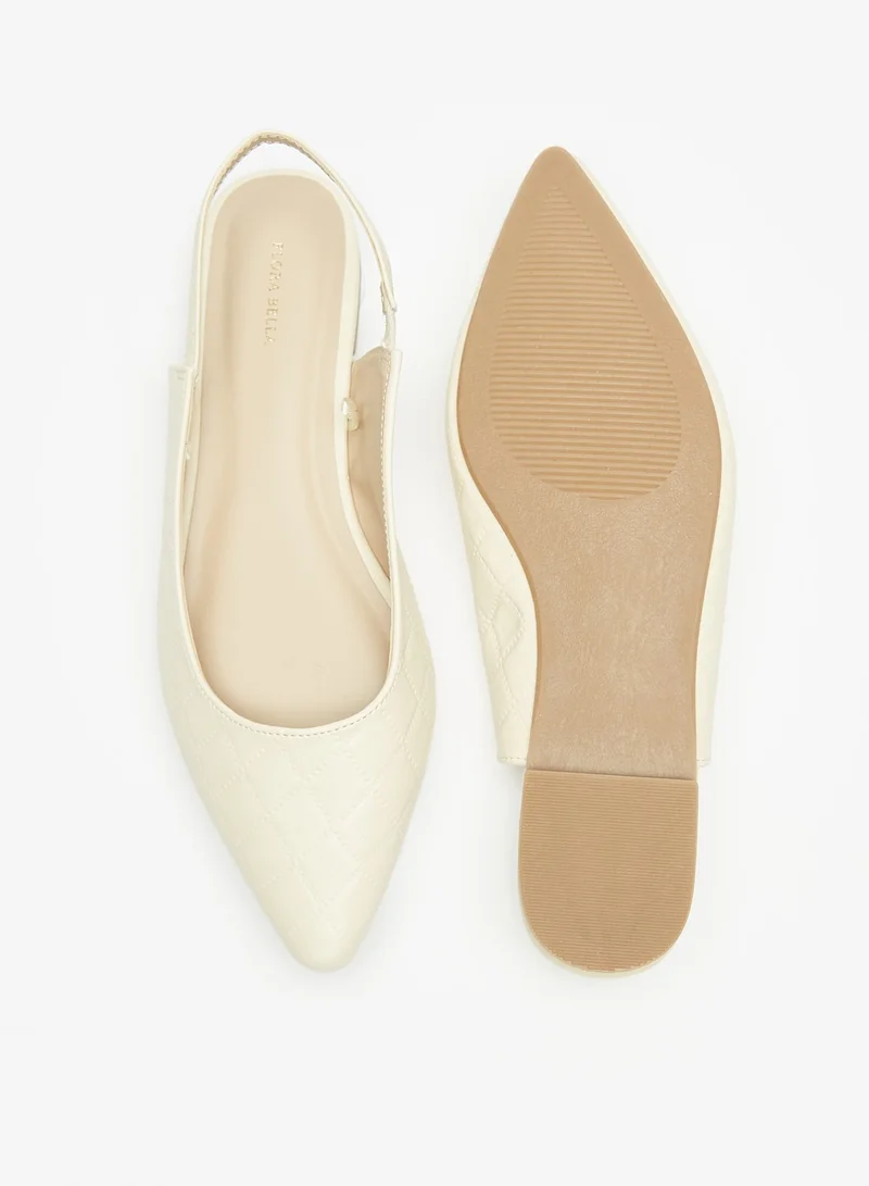 Flora Bella Textured Slingback Pointed Toe Ballerina Shoes