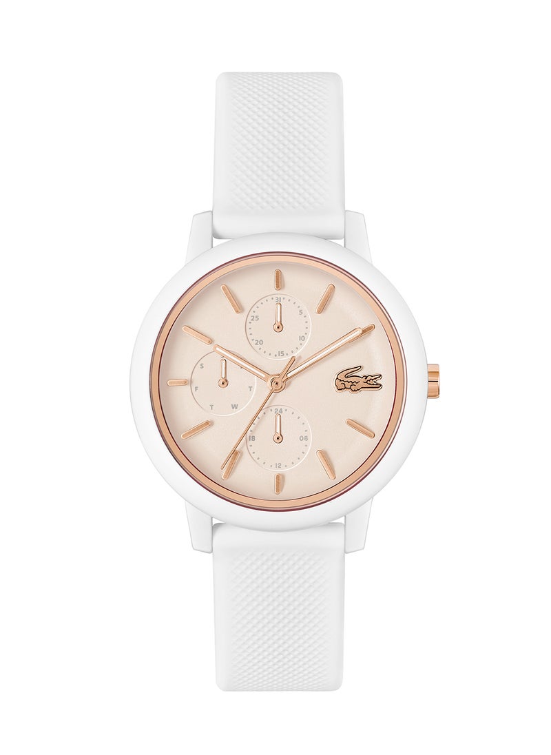 LACOSTE Women's Analog Round Shape Silicone Wrist Watch 2001326 - 38 Mm  - Image 2