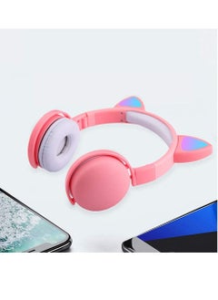 KASTWAVE Led Cat Ear Headphones Pink Color Luminous Wireless Headphone Bluetooth 5.0 Headsets Noise Cancelling Foldable Adults Kids Earphone for Boys and Girls  - Image 2