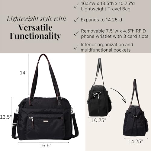 Baggallini Overnight Expandable Laptop Tote - 16.5"x13.5" Lightweight Weekender Carry-on Travel Bag for Women - Image 4