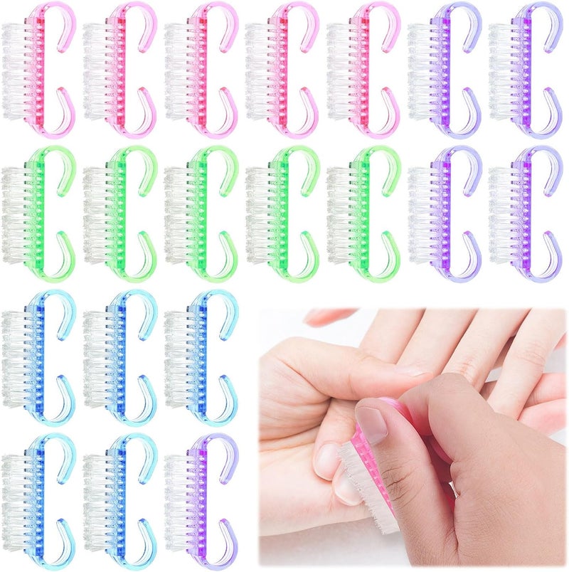 Nail Brush 20pcs Nail Brushes for Cleaning Nails for Cleaning Hand Toes Nails Home Garden Salon UseBlue Green Pink Purple