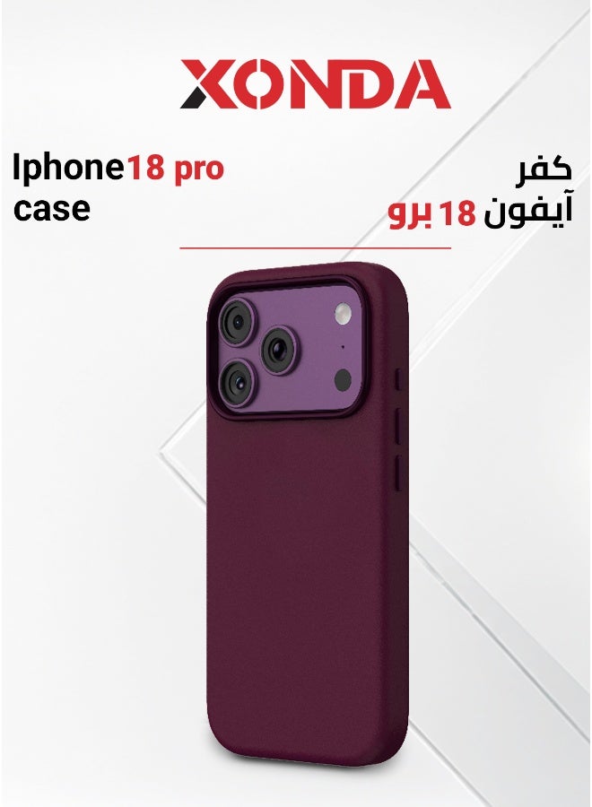 زوندا حافظة فيلفت إيدج من زوندا متوافقة مع ماج سيف لهاتف آيفون 18 برو – كرز داكن - Image 3