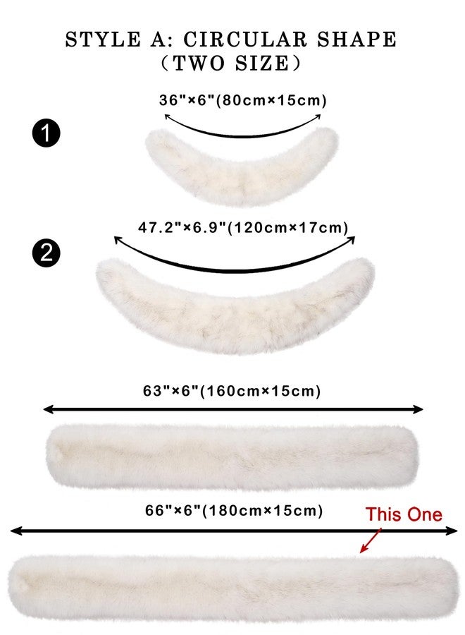 LA CARRIE Women's Faux Fur Collar Scarf Wrap Winter Neck Warmer Collar Ladies White Scarf, White Extra Extra Long, One size - Image 3