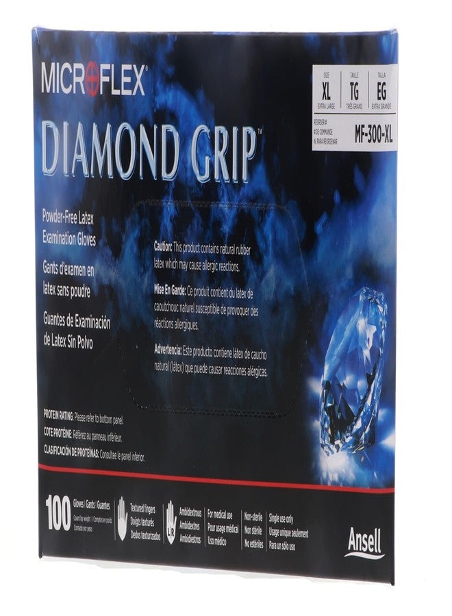Ansell MICROFLEX Diamond Grip MF-300 Exam Standard Gloves - Size XL, Natural (Bundle of 200)