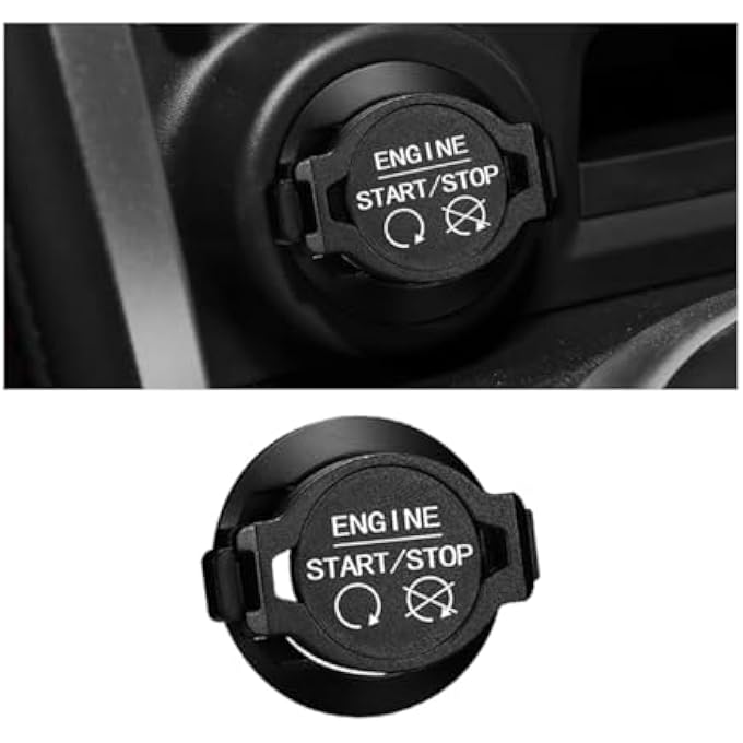 KASTWAVE Car Push Start Button Cover Universal Engine Ignition Switch Protector AntiScratch Dustproof  Waterproof PushToStart Button Decoration Cover For Car Rv Suv Truck Black - Image 2
