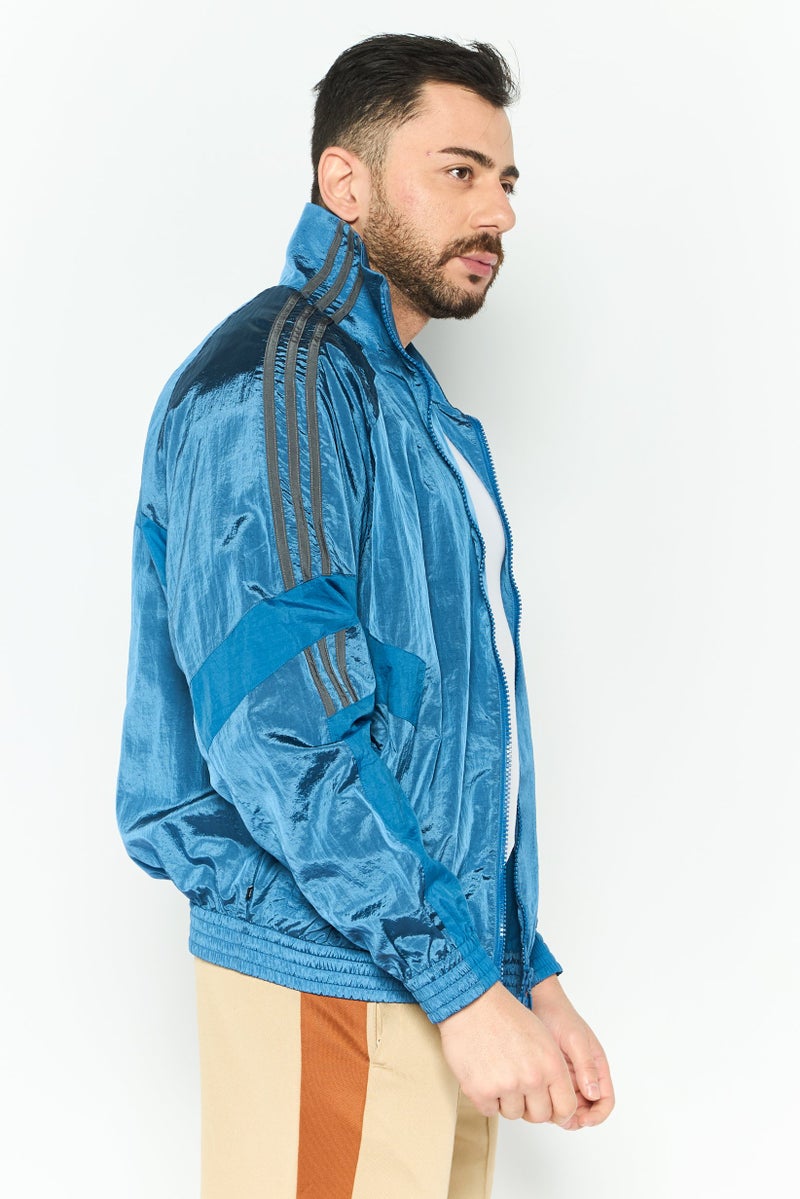 adidas Originals Men Sportswear Fit Long Sleeve Outdoor Jackets, Blue - Image 3