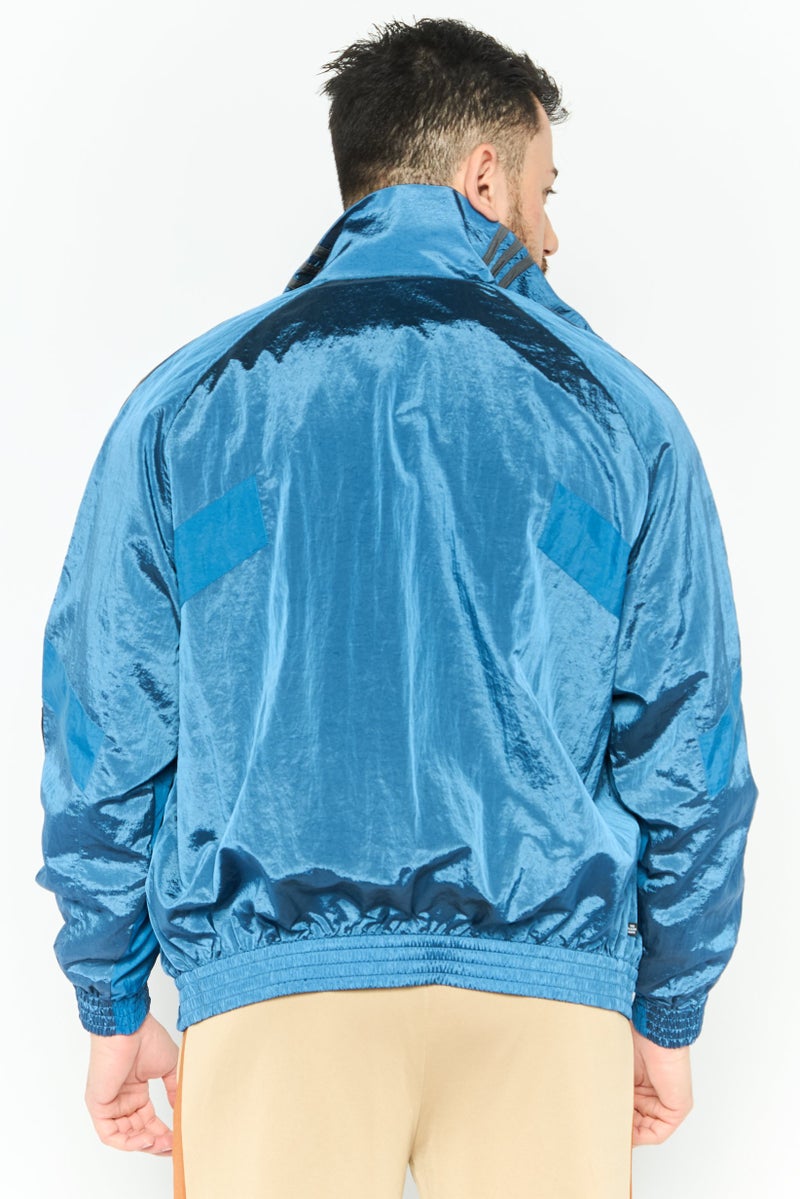 adidas Originals Men Sportswear Fit Long Sleeve Outdoor Jackets, Blue - Image 4