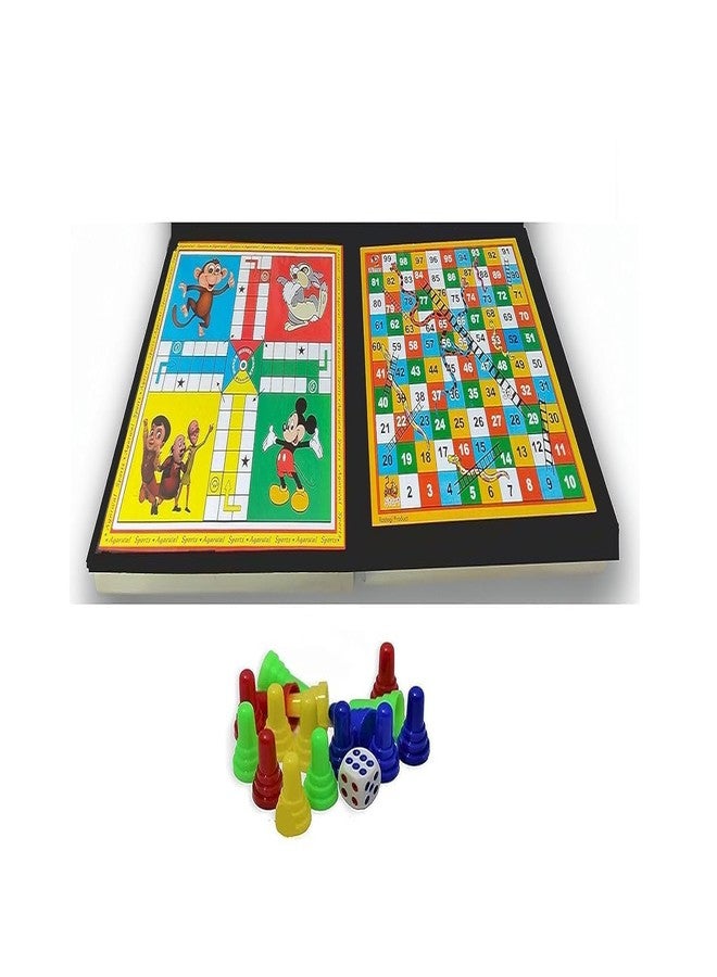 AOKO Combo Ludo + Snake & Ladders 2 in 1 Board Game One Set Ludo Coins + Dice Party & Fun Game Board Game Strategy & War Games Board Game Travelling Game Gift Item, Little Kid - Image 1