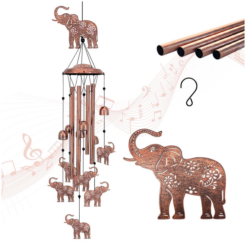 Elephant Wind Chimes Outdoor Elephant Gifts for WomenMenMomGrandmaWife Birthday Gifts Memorial Gift Metal WindChimes for OutsideIndoors Home Lawn Porch Patio Garden Decor Yard Decorations