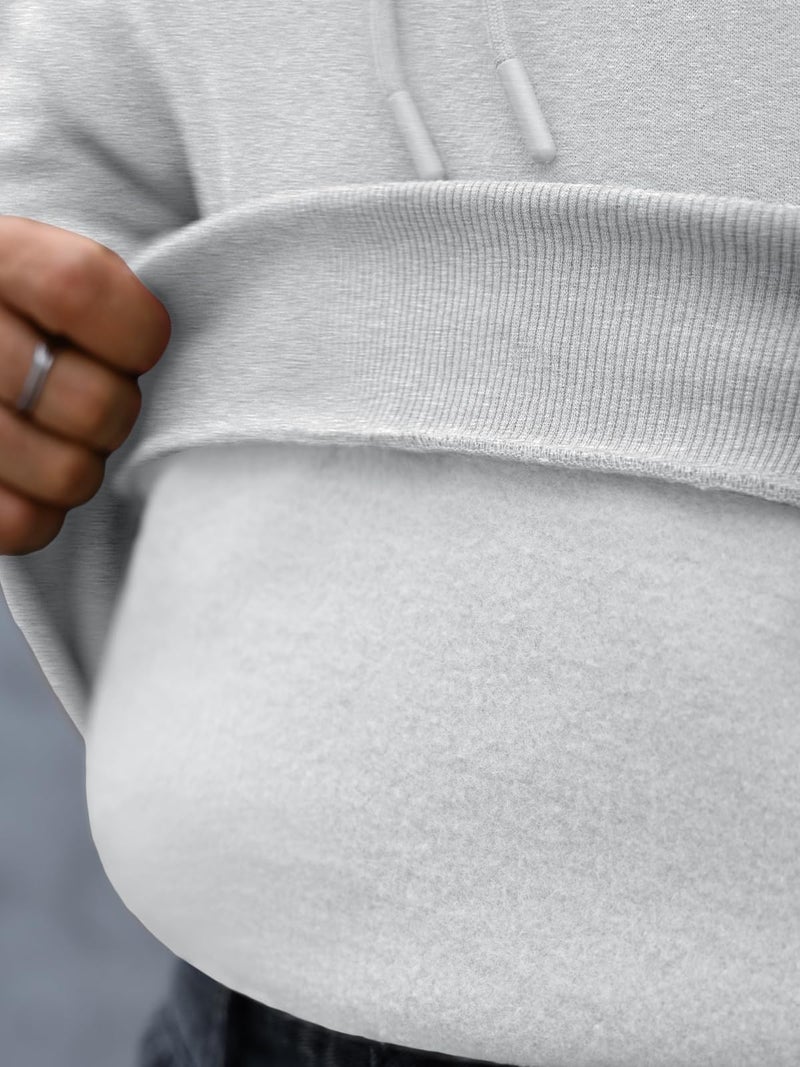 EFAN Mens Oversized Hoodies Fall Sweatshirt Winter Fleece Hooded Collar Drawstring Pullover With Pockets Grey L - Image 5