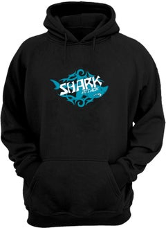 The Wert Unisex Shark Attack Shark Black Regular Fit Sweatshirt  - Image 1