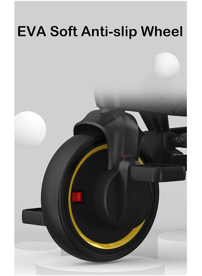LIMOS Kids Tricycle Premium Foldable Push Trike for Ages 10 Months to 3 Years(Black)  - Image 3