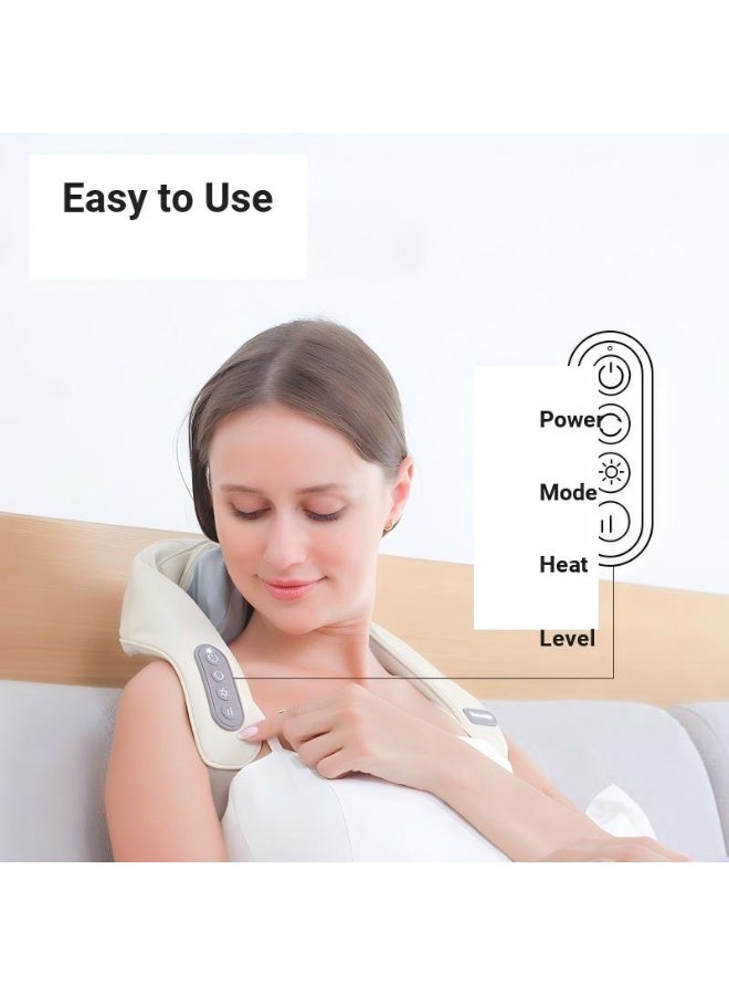 Shiatsu Back Neck Shoulder Massager Heated Massager For Neck, Back,Shoulder,Foot And Leg Muscle Pain Relief For Home Office And Car Use - Image 4