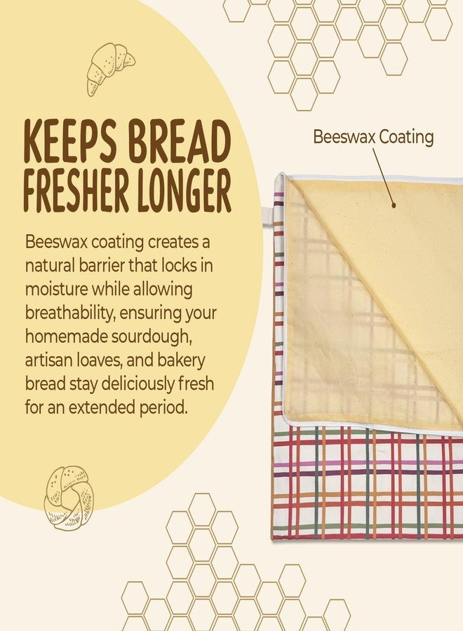 MATICAN Beeswax Bread Bags for Homemade Bread & Sourdough, 2-Pack XL Zippered Eco-Friendly Natural Cotton Food Storage Bags, 12.6 x 16.9 Inches, Sunbaked Plaid - Image 4