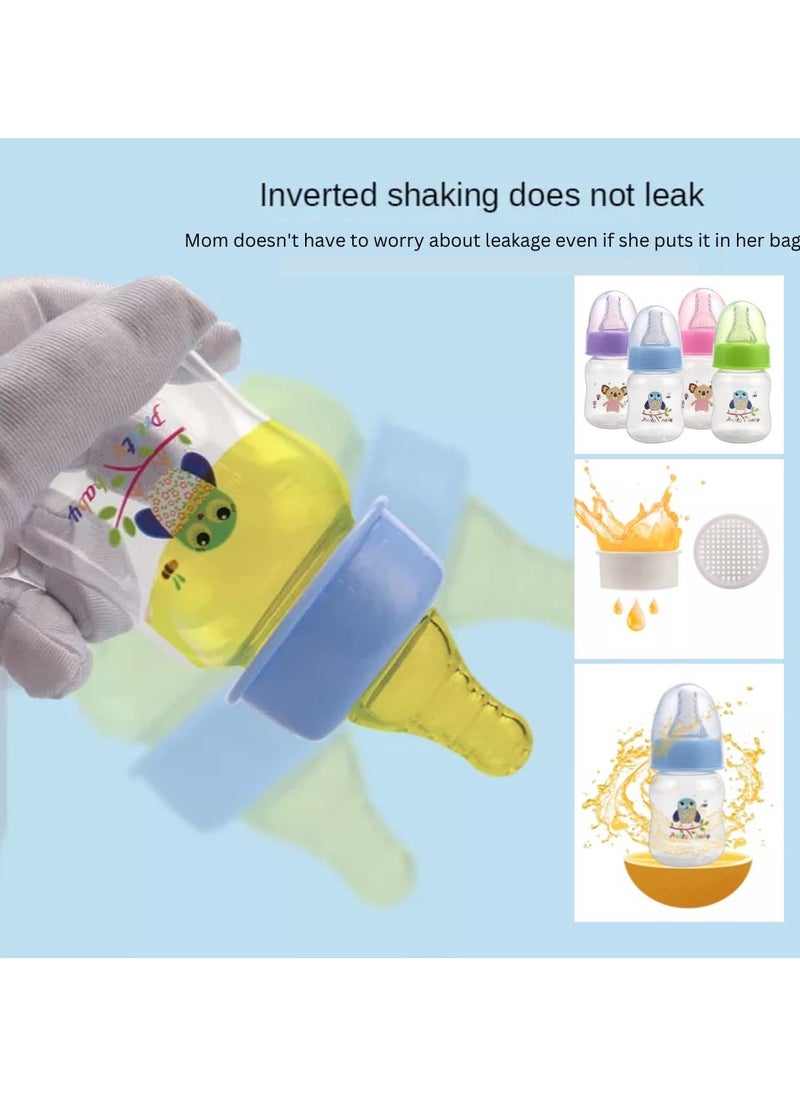 Bebiland - 4 Pack Baby Feeding Bottles , 60ml Anti-Colic Durable Bottles with Silicone Nipples ,Animal - Image 1
