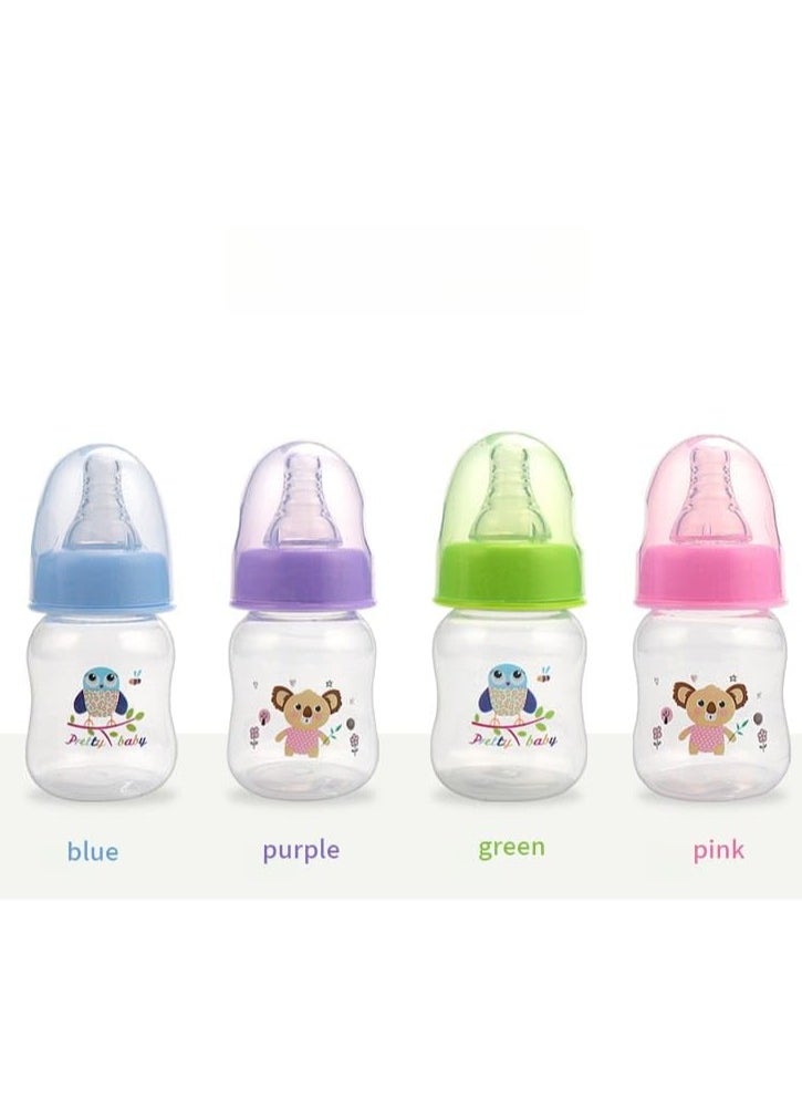 Bebiland - 4 Pack Baby Feeding Bottles , 60ml Anti-Colic Durable Bottles with Silicone Nipples ,Animal - Image 1