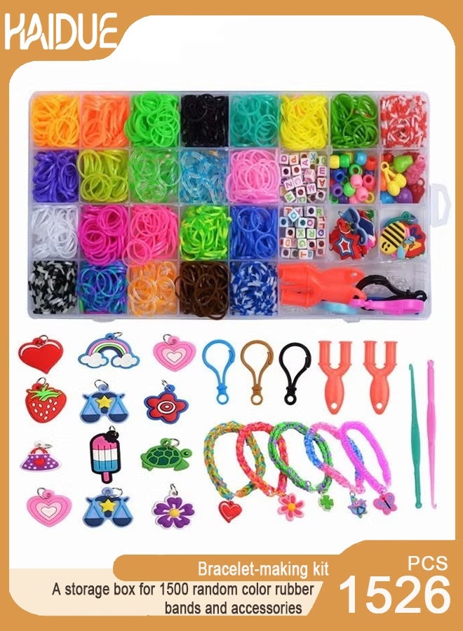 Haidue DIY Rubber Color Random Bands Kit Toys For Bracelet Making Kit DIY Art And Craft Refill Kit Girls Creativity Gift - Image 1