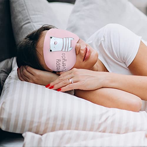 Jenna Unisex Printed Alphabet Sleeping Eye Mask Comfortable, Soft And With Adjustable Strap With Gel (Pink) - Image 2