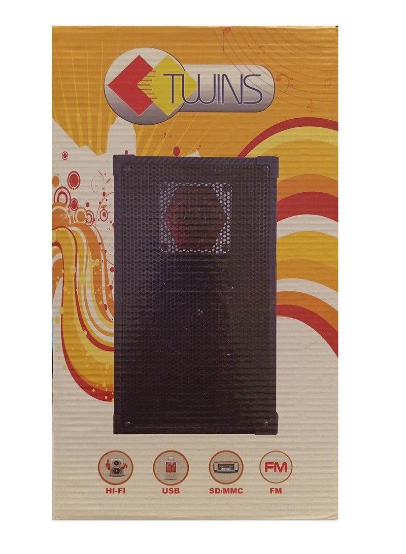 TWINS Sub Woofer 1 Speaker Remote Control - SD Card - USB Memory - Bluetooth - Image 1