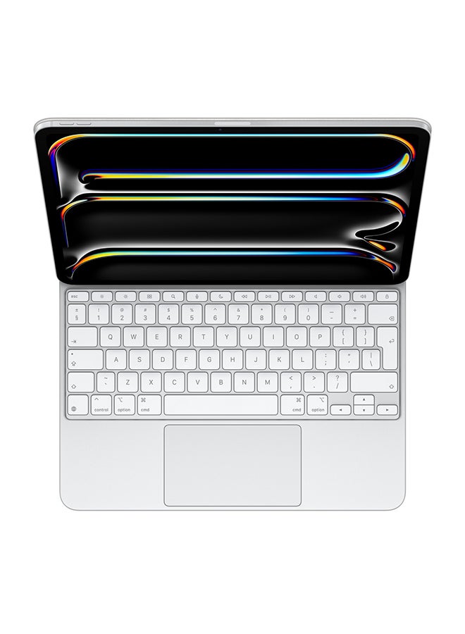 iPad Magic Keyboard for iPad Pro 13-inch (M5 and M4), Great Typing Experience, Built-in Trackpad, Function Row - Interntational English - White